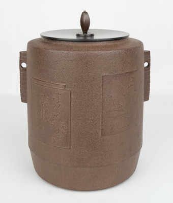 茶釜 筒釜 佐藤浄精造 糸目地紋