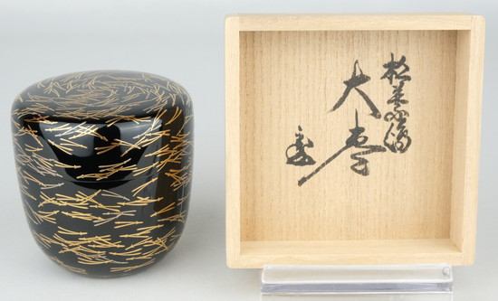 茶道具　加賀山中塗　高野浩雲作　根来塗瓜形茶器　根来阿古陀茶入　超美品！！ 茶道具 加賀山中塗 高野浩雲作 根来塗瓜形茶器 根来阿古陀茶入