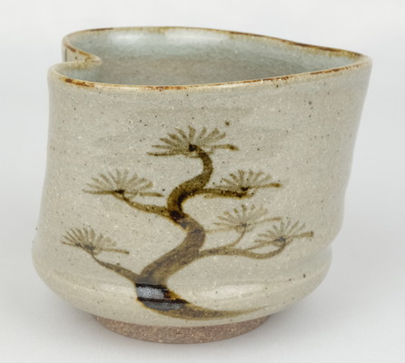 茶道具 茶碗 矢口永寿 松画筒茶碗