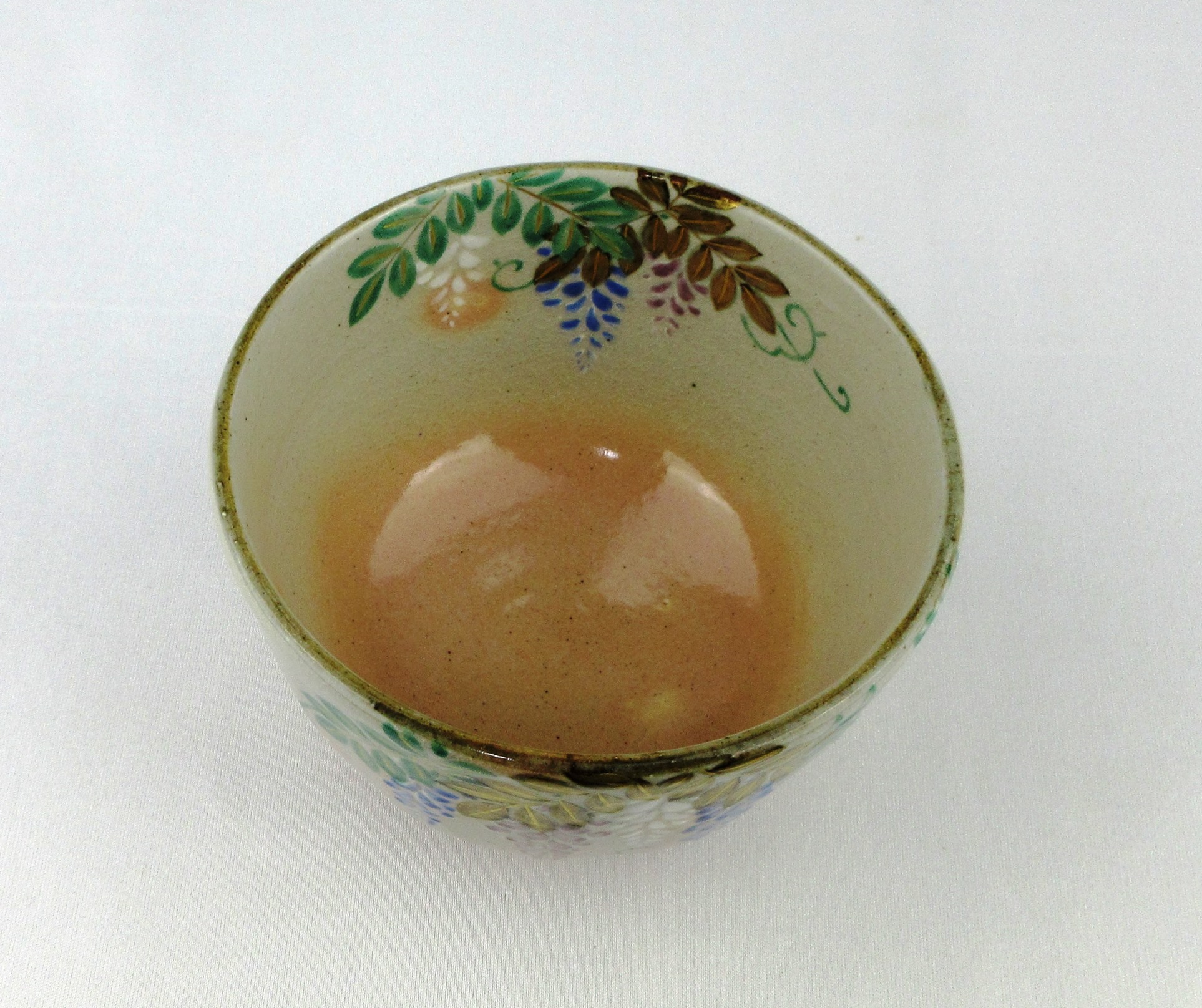 茶道具 杣山焼 南口閑粋 乾山写 色絵 金彩 八ツ橋 茶碗 共箱