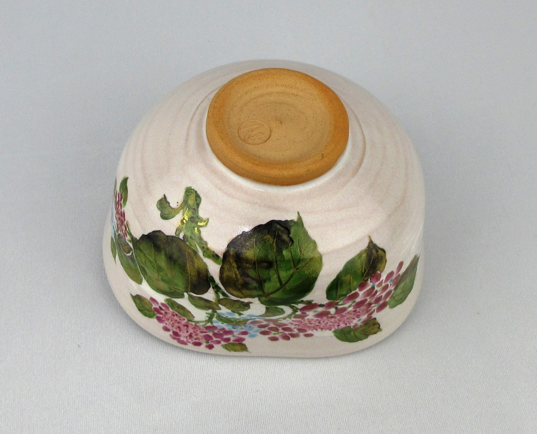 栗山園オンライン通販部 / 新品 灰釉紫陽花絵茶碗 中村良二