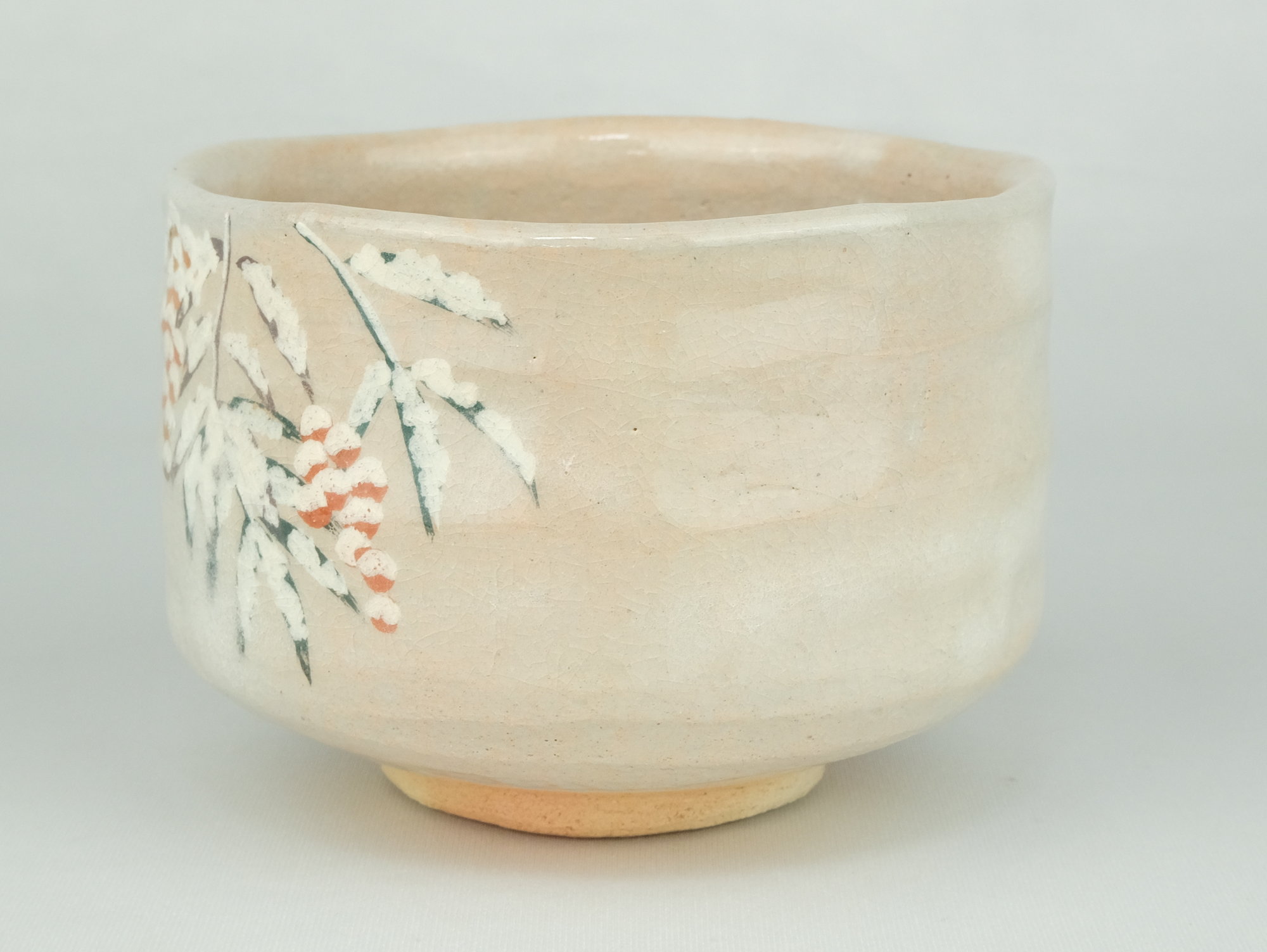 栗山園オンライン通販部 / 新品 雪南天画茶碗 吉村楽入