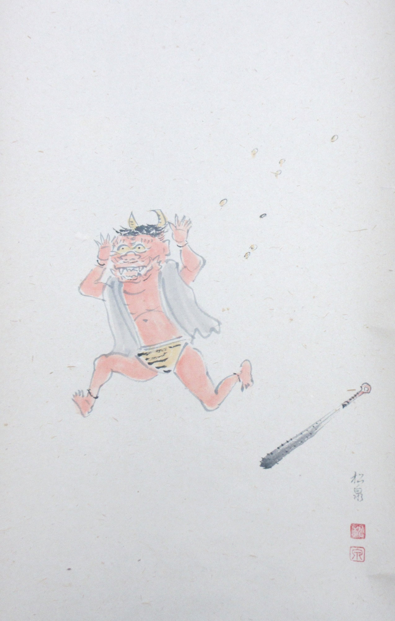 栗山園オンライン通販部 / 【出物】 掛軸 節分画賛「福は内」 雪