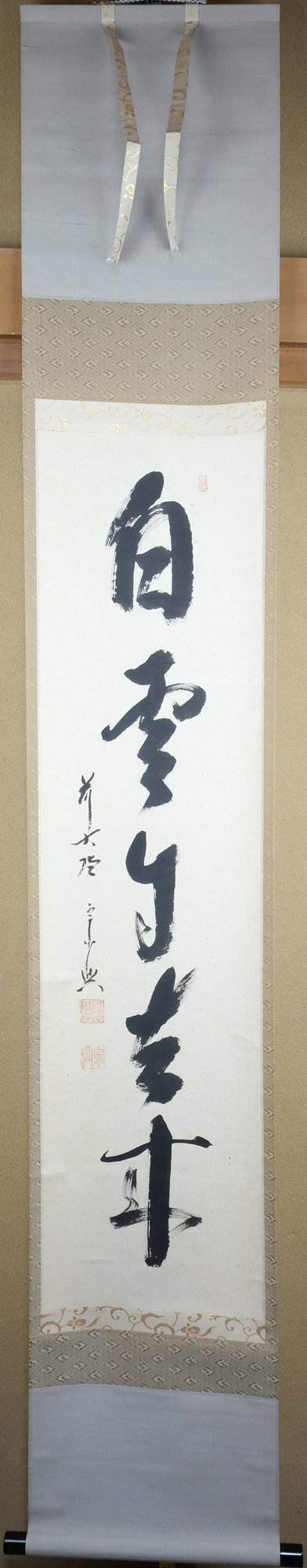 掛軸 『白雲自去来』 妙心寺管長 河野大通 茶道具+zimexdubai.com