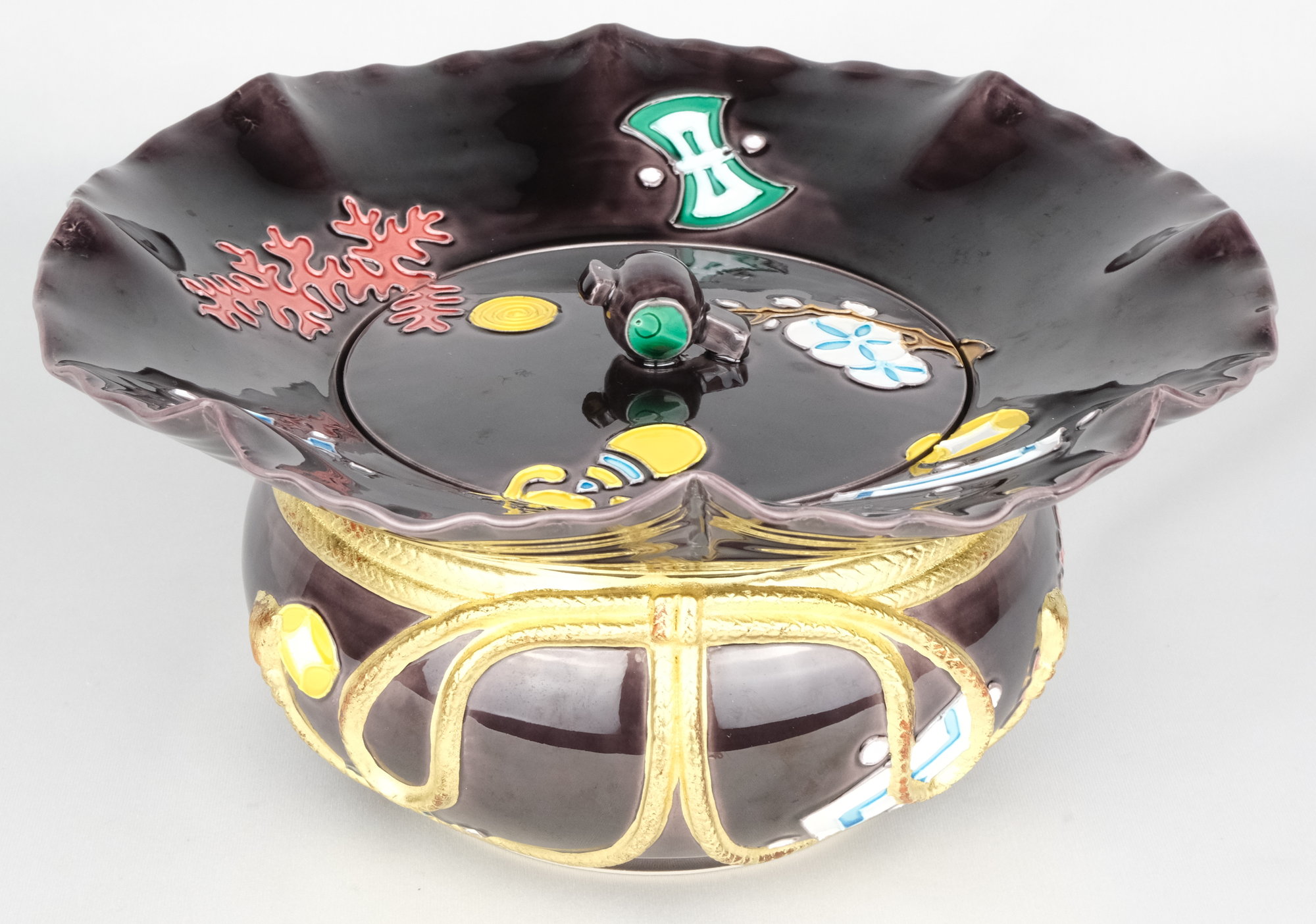 M781 鉢 『中村翠嵐造』『藤絵』『紫交趾』『菓子鉢』『深鉢