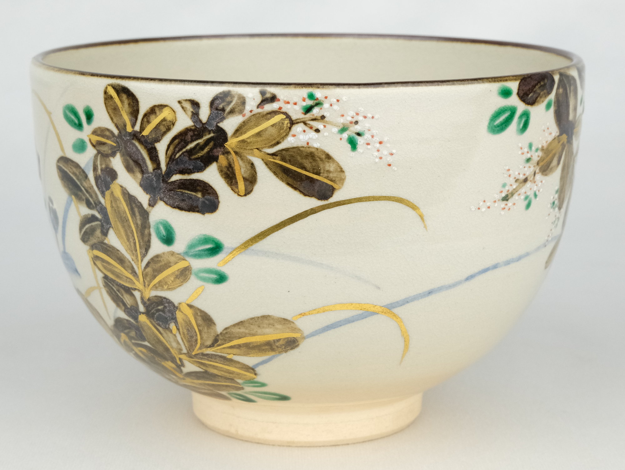 色絵茶碗　未草　山本閑人 栗山園オンライン通販部 / 【出物】 色絵秋草之図茶碗 7代高橋道八