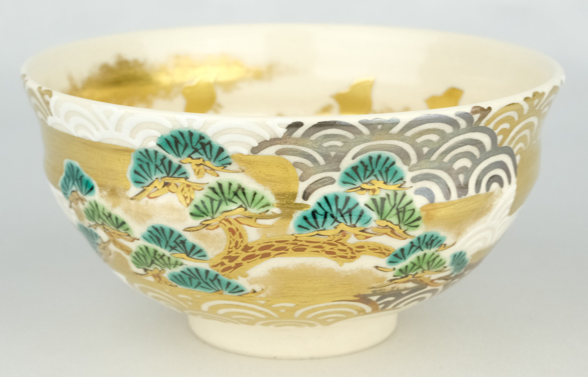 送料込【逢絢亭】茶道具 茶碗 京焼 萩の絵 真葛（宮川）香斎 共箱入り 栗山園オンライン通販部 / 【出物】 松涛之絵茶碗 宮川（真葛）香斎