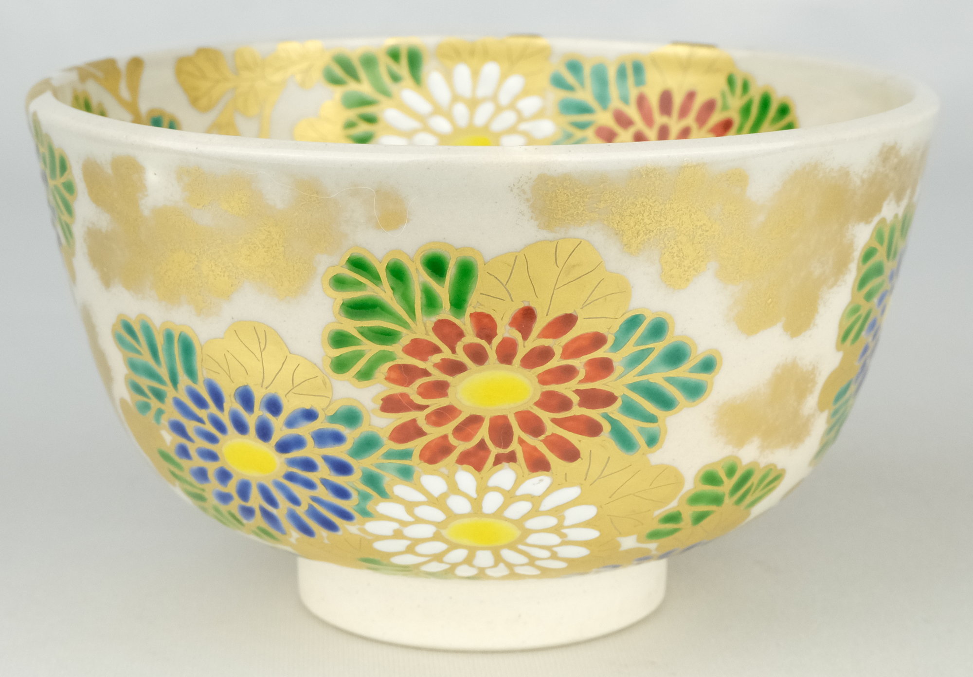膳所焼淡海ぜぜ 陽炎園 岩崎新定 色絵 水と紅白梅 茶碗共箱 新品 栗山園オンライン通販部 / 【出物】 膳所焼色絵菊茶碗 陽炎園(岩崎新定)